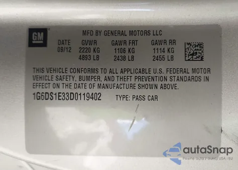 2013 Cadillac Cts Premium from USA, damaged, VIN 1G6DS1E33D0119402